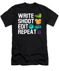 Journalism Editor Film Maker Write Shoot Edit Repeat Maximus Designs T-Shirt