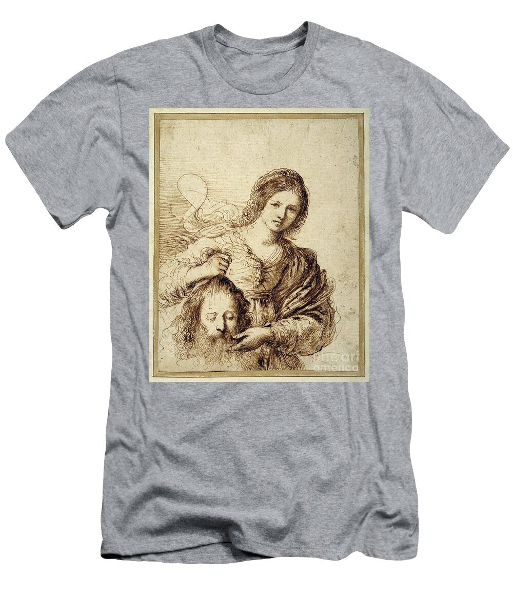 Judith with the Head of Holofernes Pen Brown Ink on Cream Paper Guercino T-Shirt