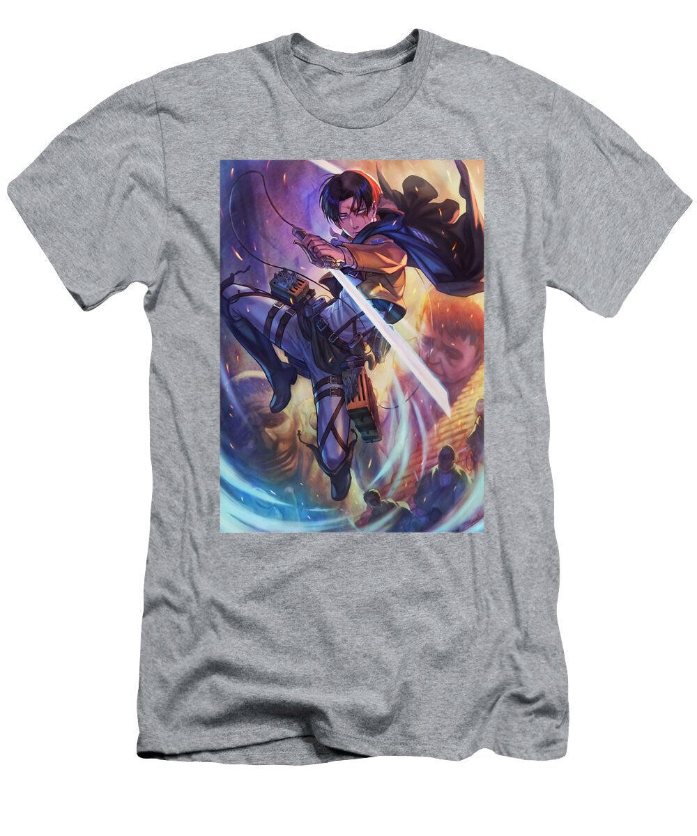 Jump Capten Levi Blue Sword Claudi Haerig T-Shirt