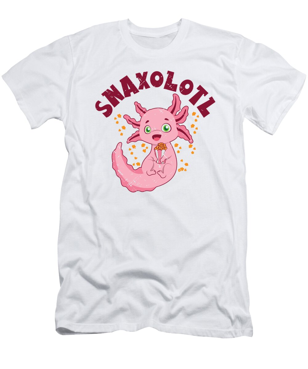 Just a Snaxolotl Who Loves Popcorn Axolotl Toms Store T-Shirt