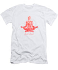 Just Love Red Yoga Lotus Pose with Hearts for Valentines Day Greeting Card Elena Sysoeva T-Shirt