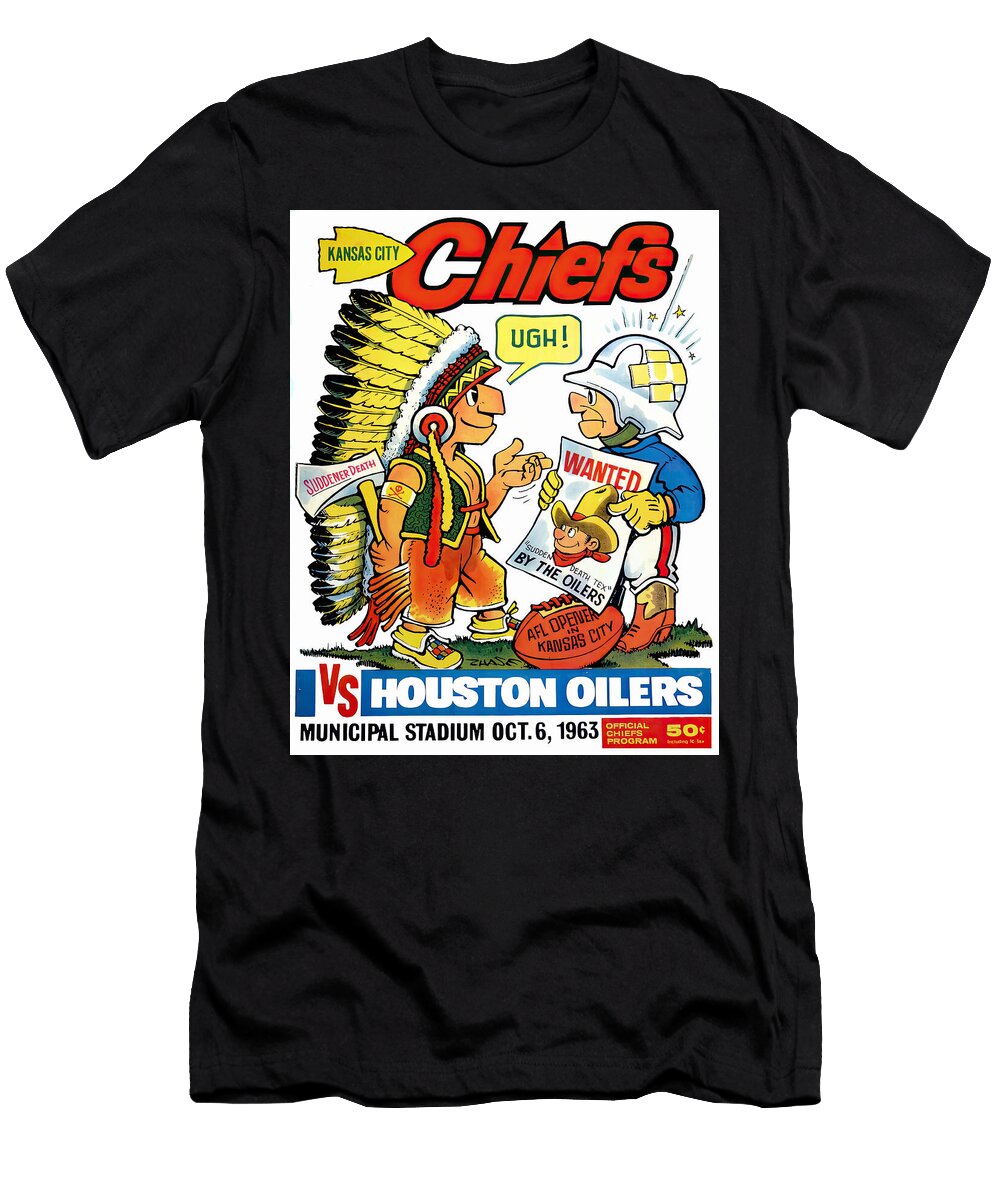 Kansas City Chiefs Vs Houston Oilers 1963 Program Big 88 Artworks T-Shirt