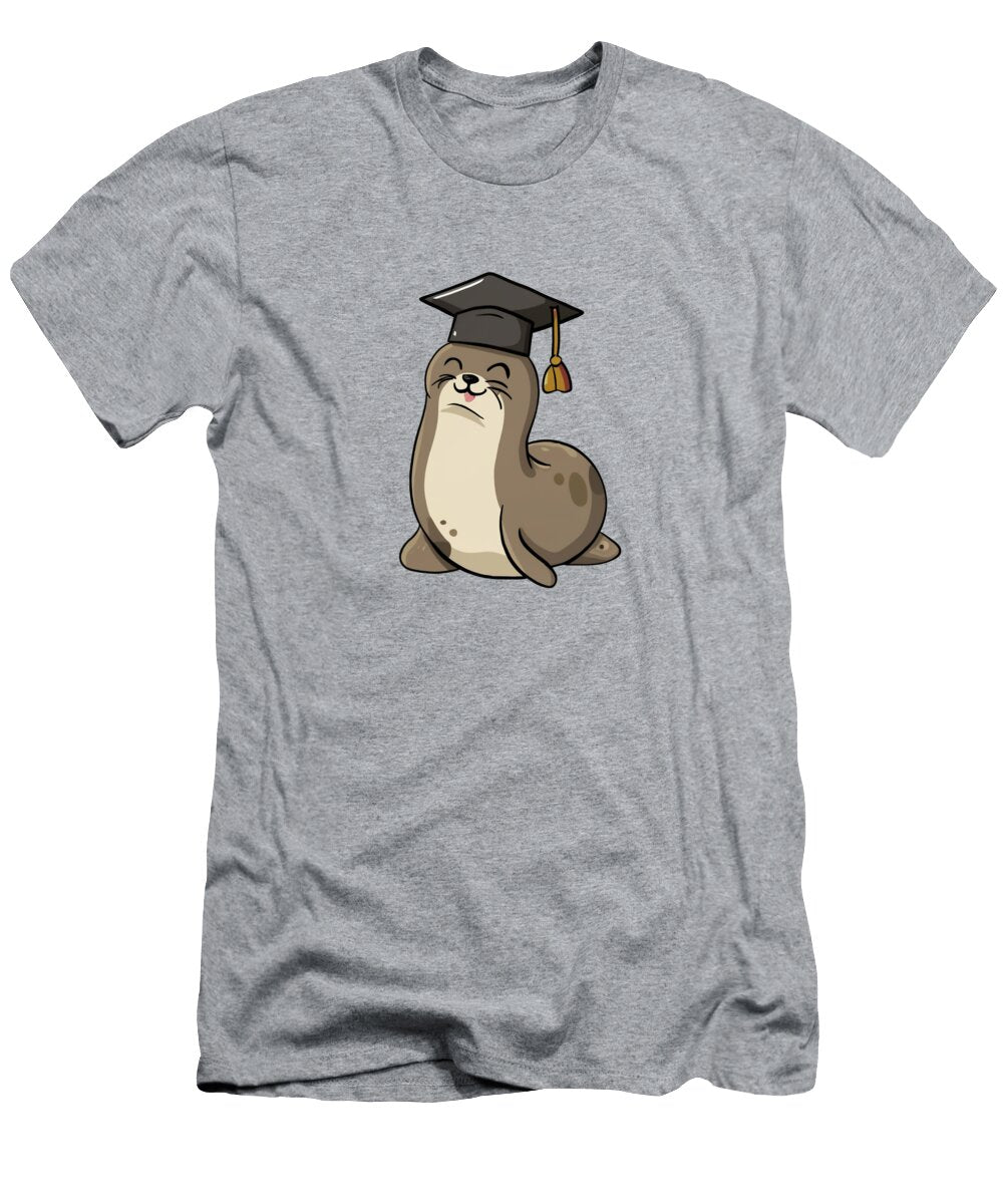 Kawaii Seal Wearing a Student Cap Joanna Redesiuk T-Shirt