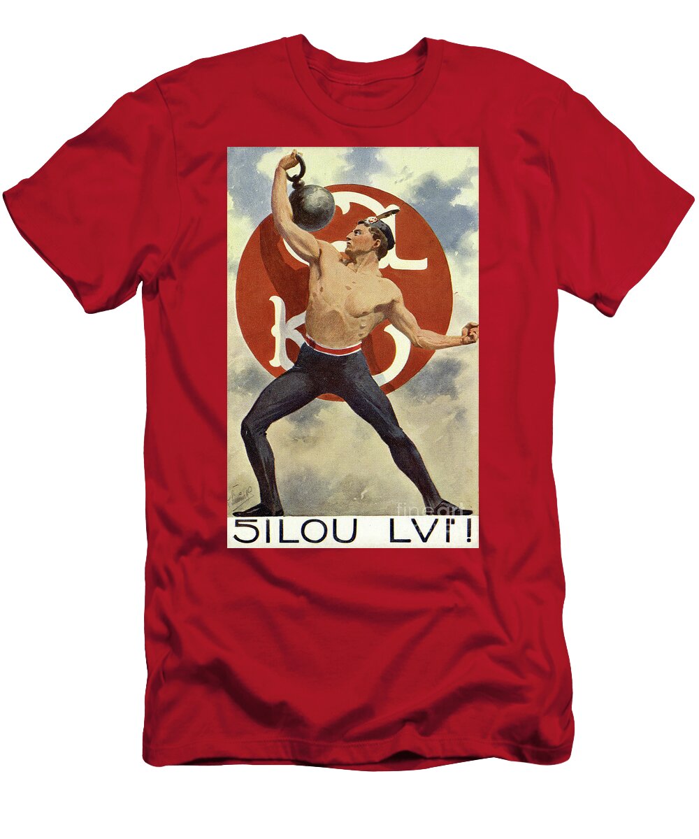 Kettlebell Athlete Early 1900s Physical Culture Historians T-Shirt