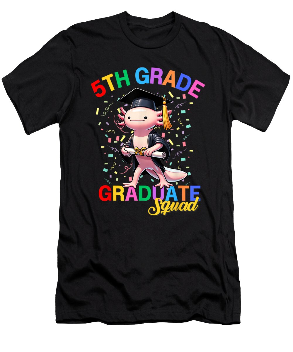 Kids 5th Grade Graduate Squad Funny Axolotl Team 5th Grade Dhbubble T-Shirt