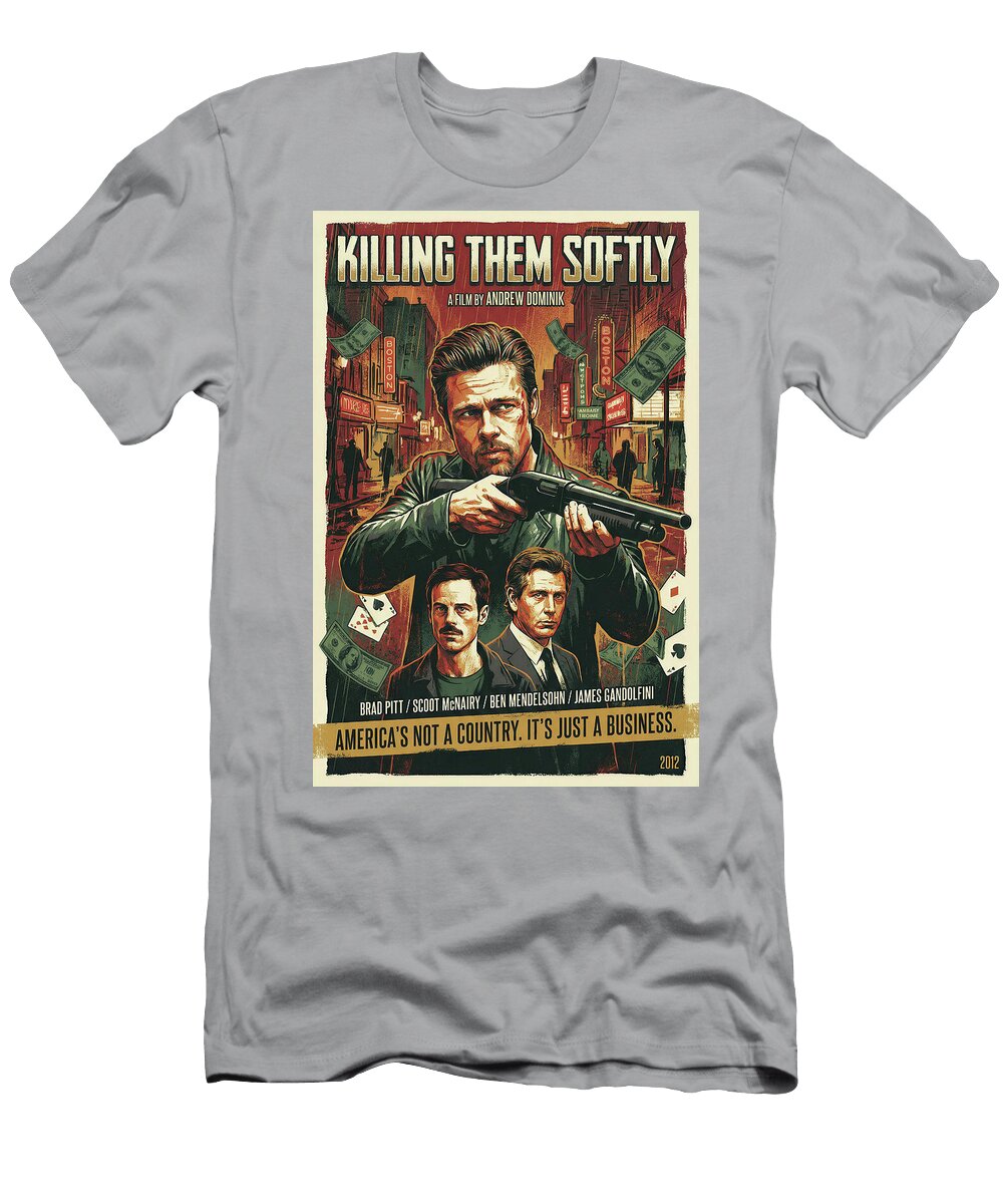 Killing Them Softly Minimal Movie Poster Retro Film Poster Vintage 2012 Sampadart Gallery T-Shirt