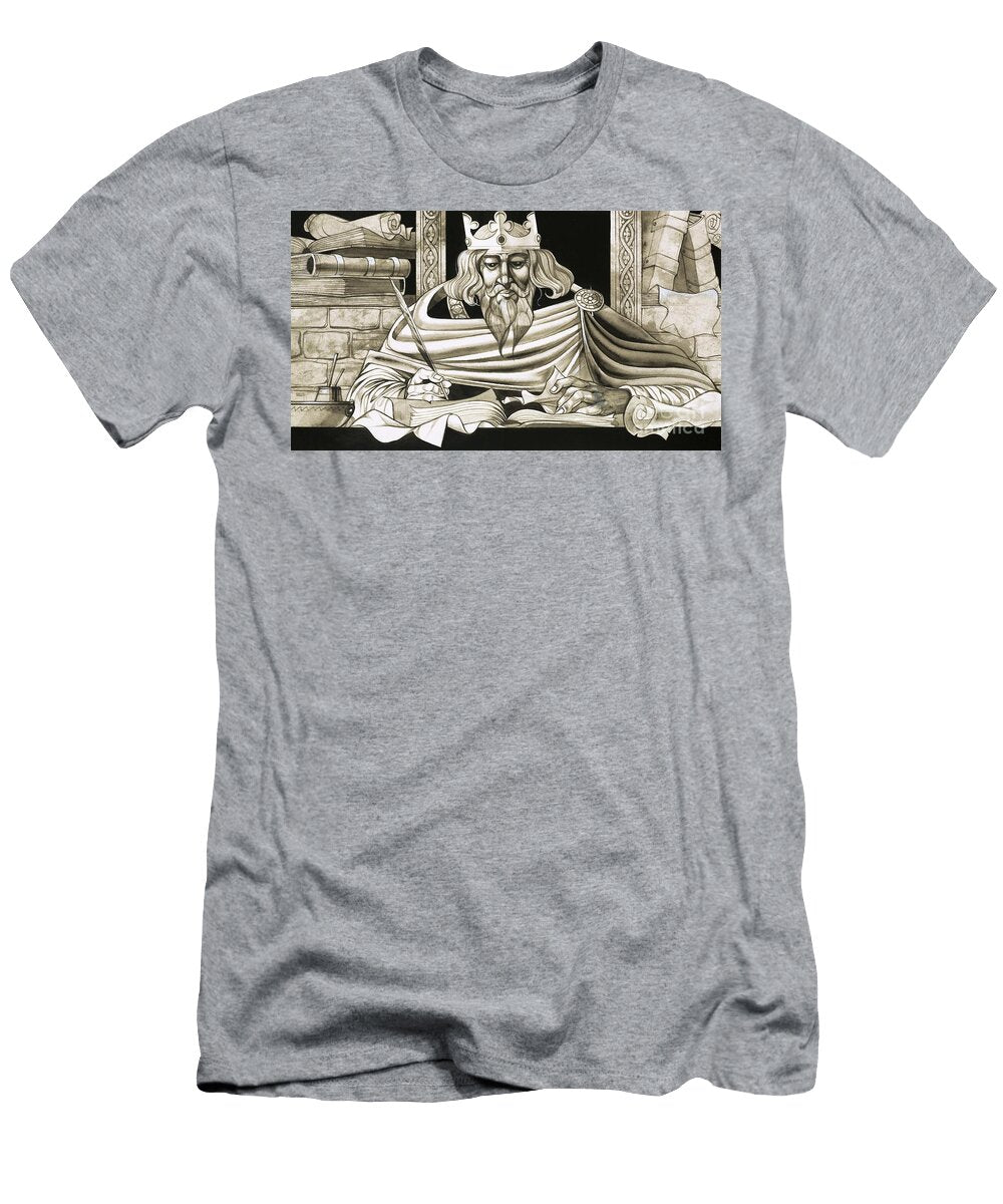 King Alfred Was a Keen Scholar Richard Hook T-Shirt