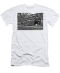 King Covered Bridge Fall Backdrop Black and White Adam Jewell T-Shirt