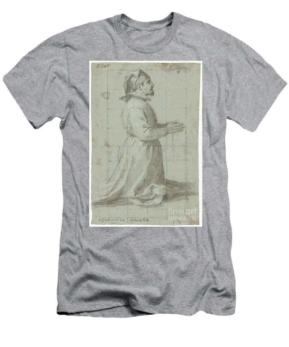 Kneeling Founder with a Fraternity Hood Domenico Fiasella 1630 1639 Domenico Fiasella T-Shirt