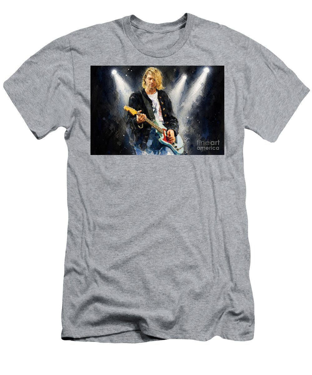 Kurt Cobain Nirvana Watercolour Painting Music Art Print Canvas Wall Art Dcg Art T-Shirt
