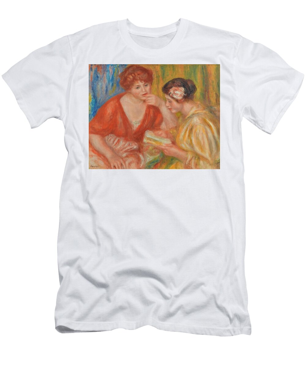 LA Lecture Deux Femmes Aux Corsages Rouge Et Rose Pierreauguste Renoir French T-Shirt