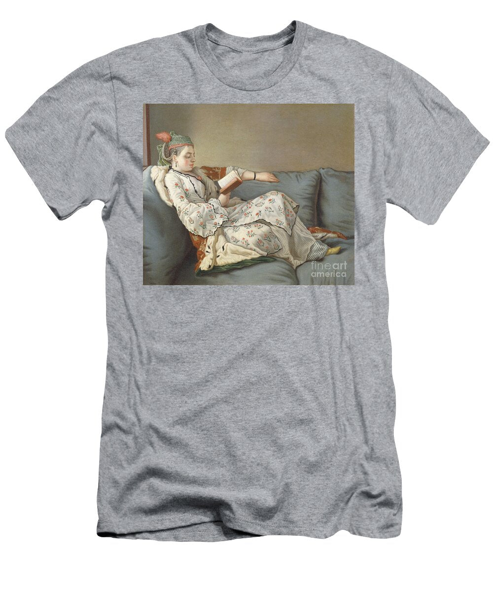LA Sultane Lisant a Lady in Turkish Costume Reading on a Divan Jean Etienne Liotard T-Shirt