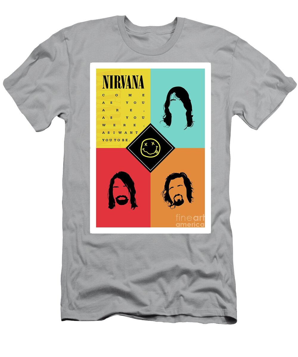 Lab No 4 Nirvana Come As You Are Lyrics Quote Poster Lab No 4 the Quotography Department T-Shirt