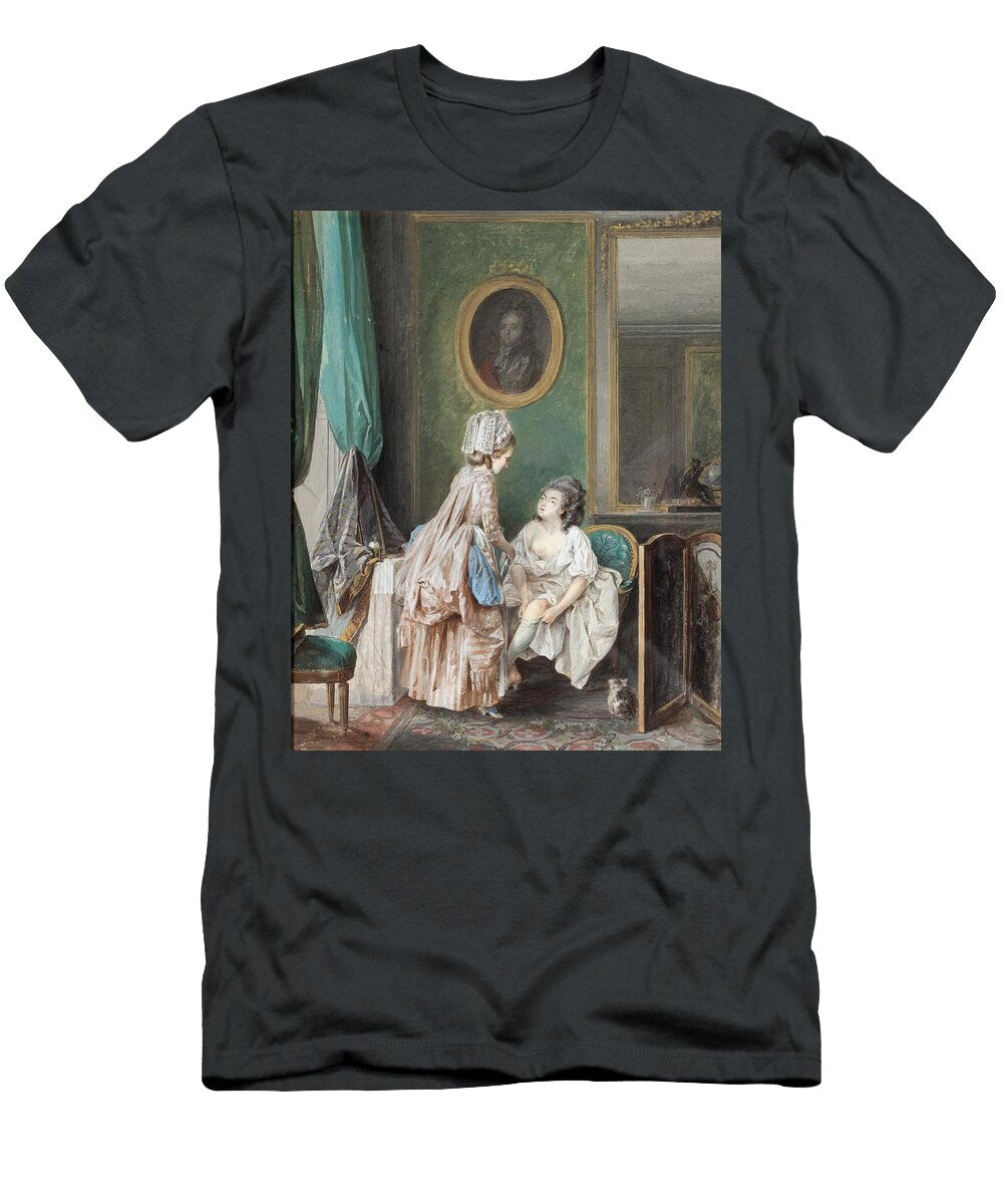 Lady Pulling on Her Stockings Niclas Lafrensen Swedish T-Shirt