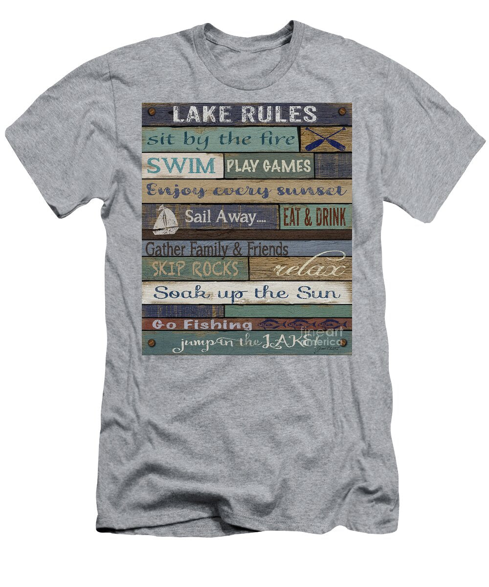 Lake Rules on Wood Jean Plout T-Shirt