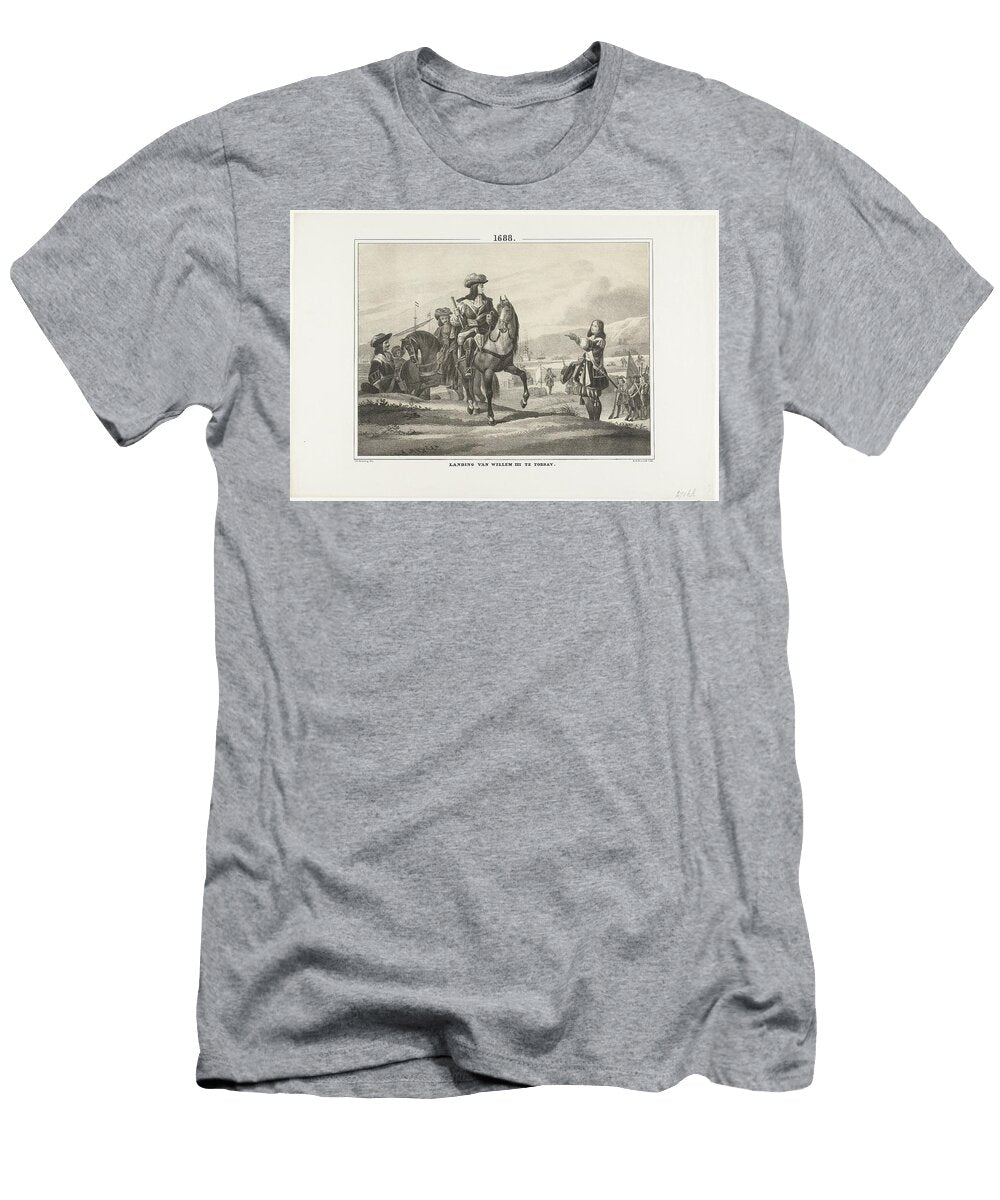 Landing of Prince William Iii in Torbay 1688 Albertus Anthonius Nunnink After Tieleman Cato Bruin Motionage Designs T-Shirt