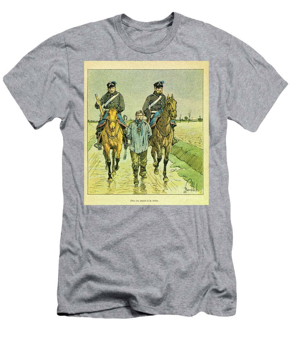 Larmee De Lest De Eugene Sergeant Dit Grenest Franc Shooter Took Arms in Hand and Arreted Engraving Louis Charles Bombled T-Shirt