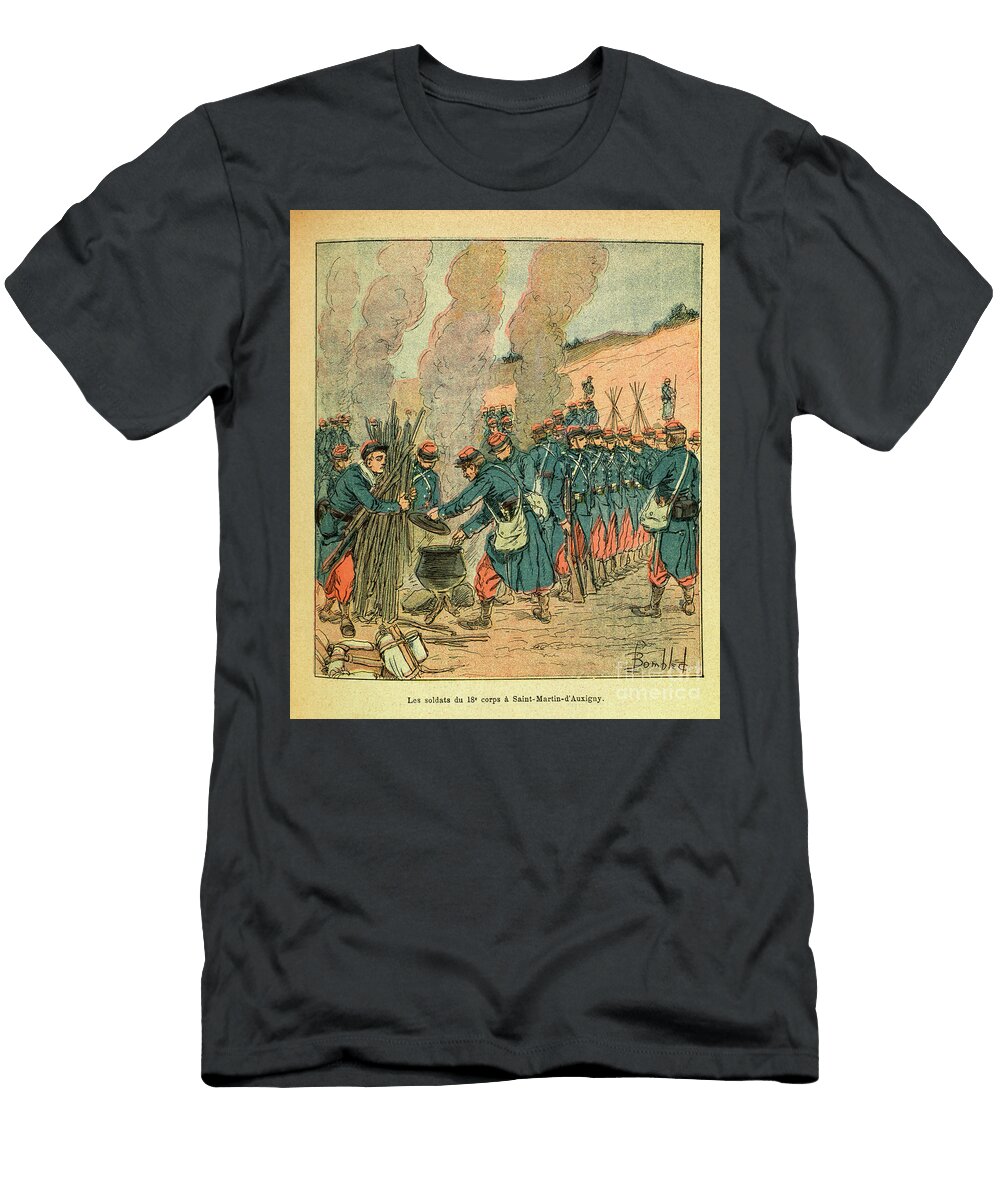 Larmee De Lest De Eugene Sergeant Dit Grenest Les Soldats Du 18 Eme Corps Au Saint Martin Dauxigny Engraving Louis Charles Bombled T-Shirt