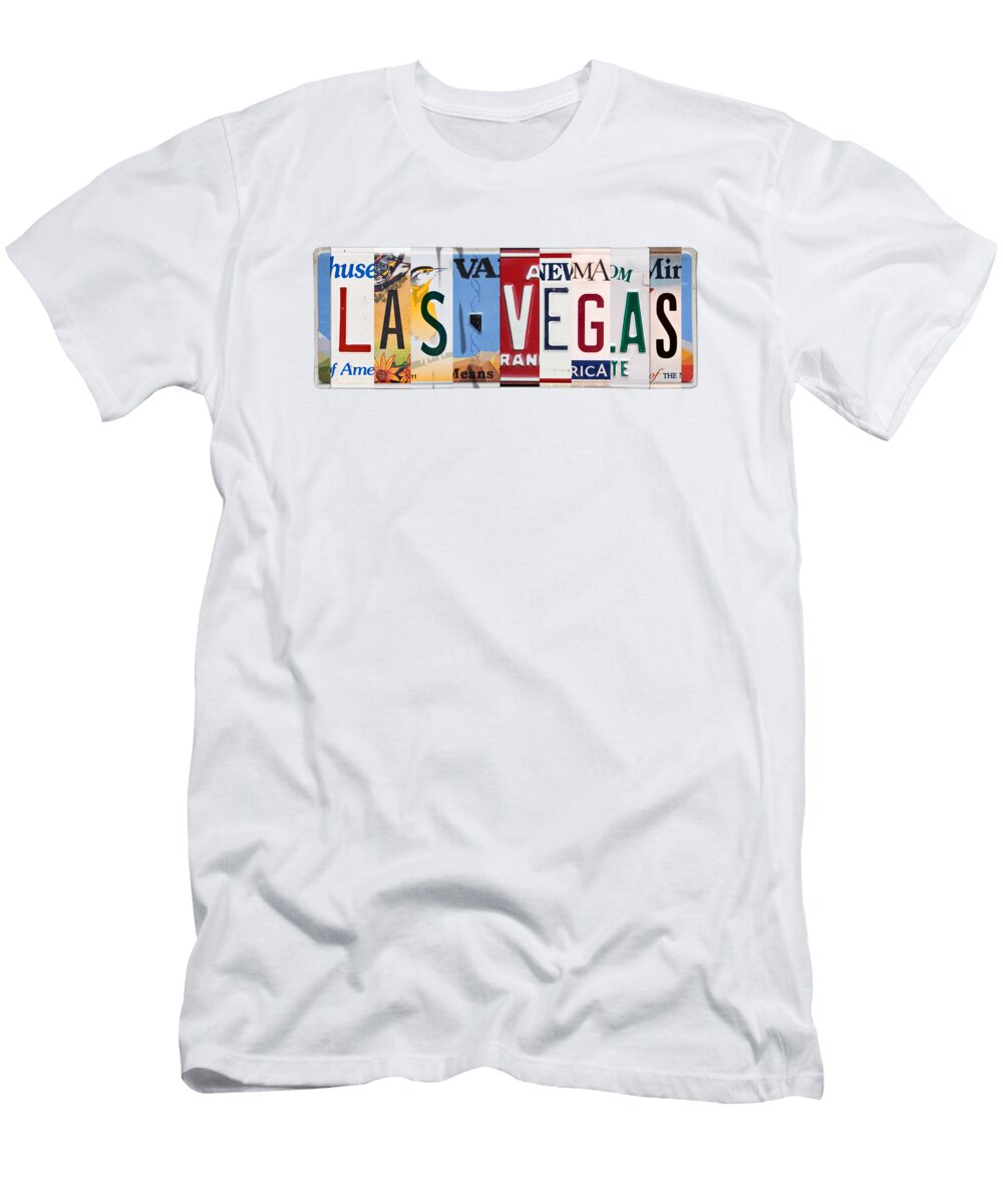 Las Vegas License Plates Collage Delphimages Photo Creations T-Shirt