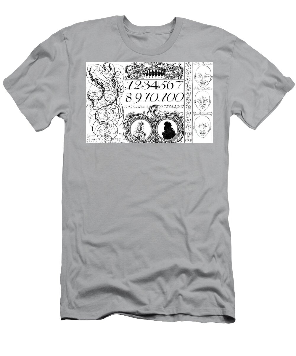 Learning Mathematics Illustration From a Franco German Book Early 18th Century French School T-Shirt