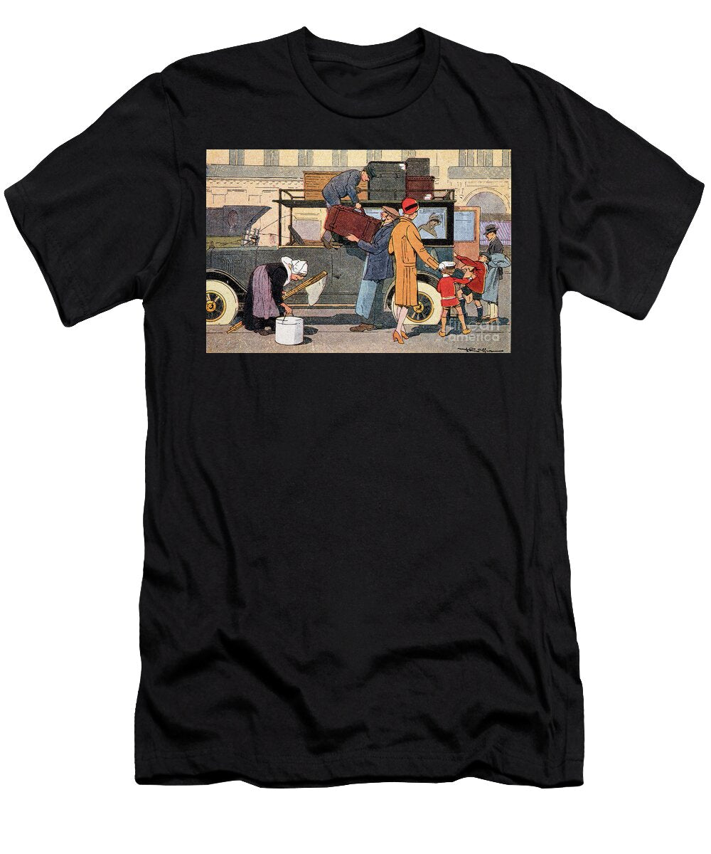 Leaving for the Country Illustration From a School Textbook Circa 1920 Ferdinand Raffin T-Shirt