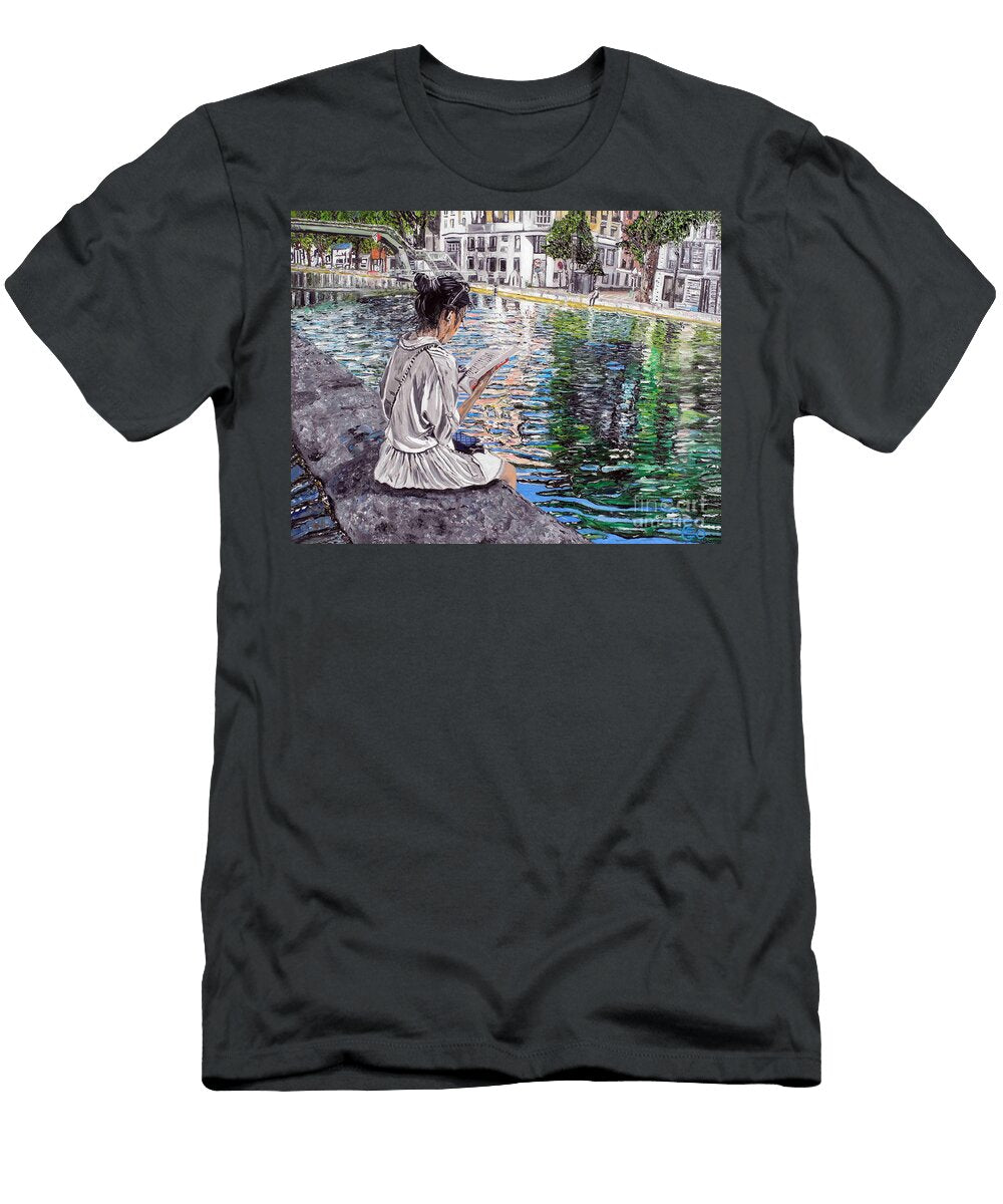 Lecture Au Bord Du Canal St Martin Jerome Geo Labrunerie T-Shirt