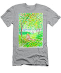 Lecture Au Jardin Painting Reading River Book Trees Garden Background Beautiful Beauty Blossom Celebrate Celebration Colorful Countryside Dance Dress Female Fertility Field Floral Flower Wreath Folk N Akkash T-Shirt