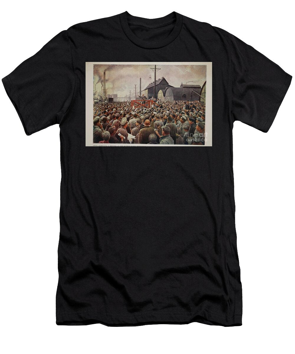 Lenin Addressing a Meeting At the Putilov Works Petrograd 1917 Russian School T-Shirt