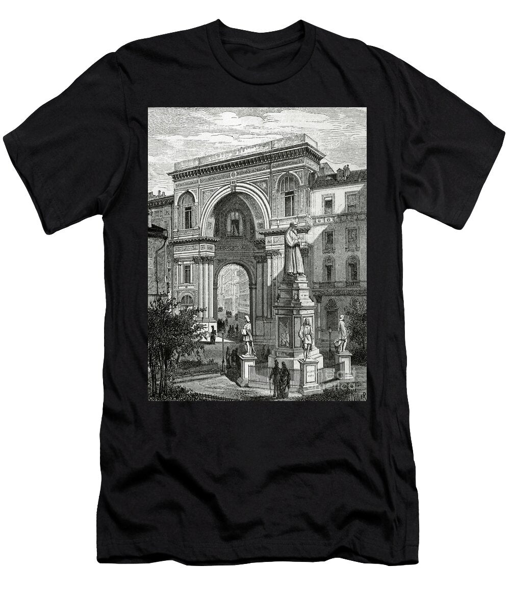 Leonardo Da Vinci By Sweeton Tilly After a Monument By the Italian Sculptor Pietro Magni 1817 1877 in LA Ilustracion 1882 Unknown Artist T-Shirt