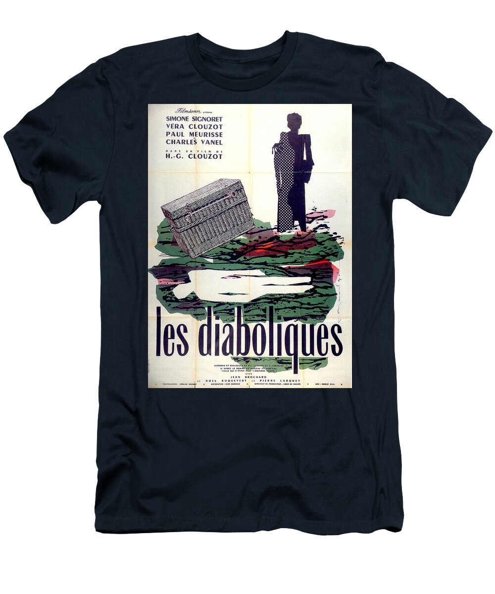 Les Diaboliques French Movie Poster 1955 Stars on Art T-Shirt