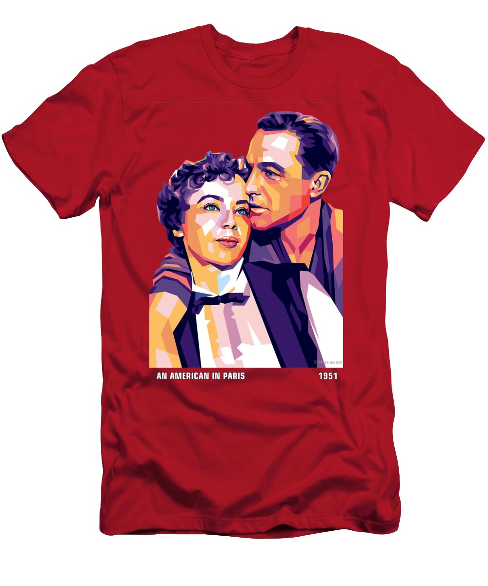 Leslie Caron and Gene Kelly Stars on Art T-Shirt