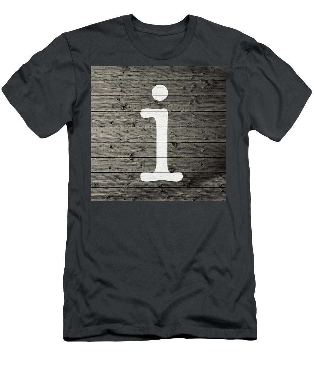 Letter I White Paint Peeling From Wood Planks Design Turnpike T-Shirt