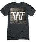 Letter W White Paint Peeling From Wood Planks Design Turnpike T-Shirt