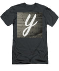 Letter Y White Paint Peeling From Wood Planks Design Turnpike T-Shirt