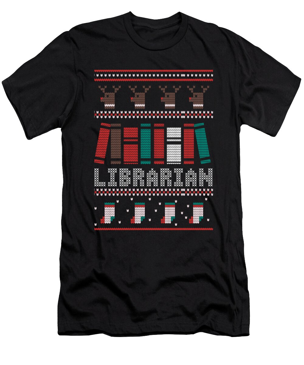 Librarian Books Ugly Christmas Sweater Gift Thomas Larch T-Shirt