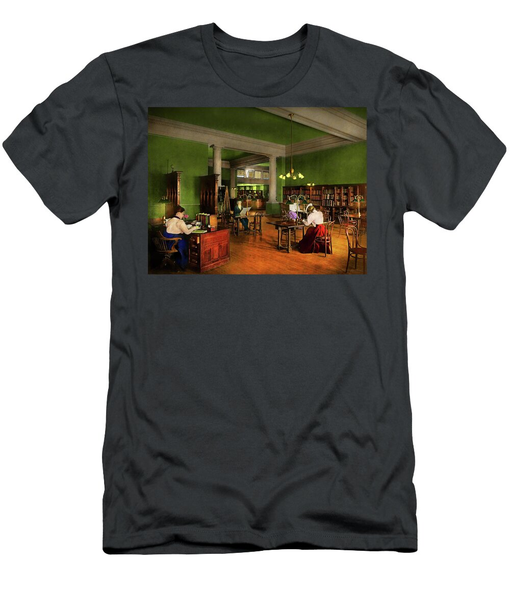 Library Adults Reading 1900 Mike Savad T-Shirt
