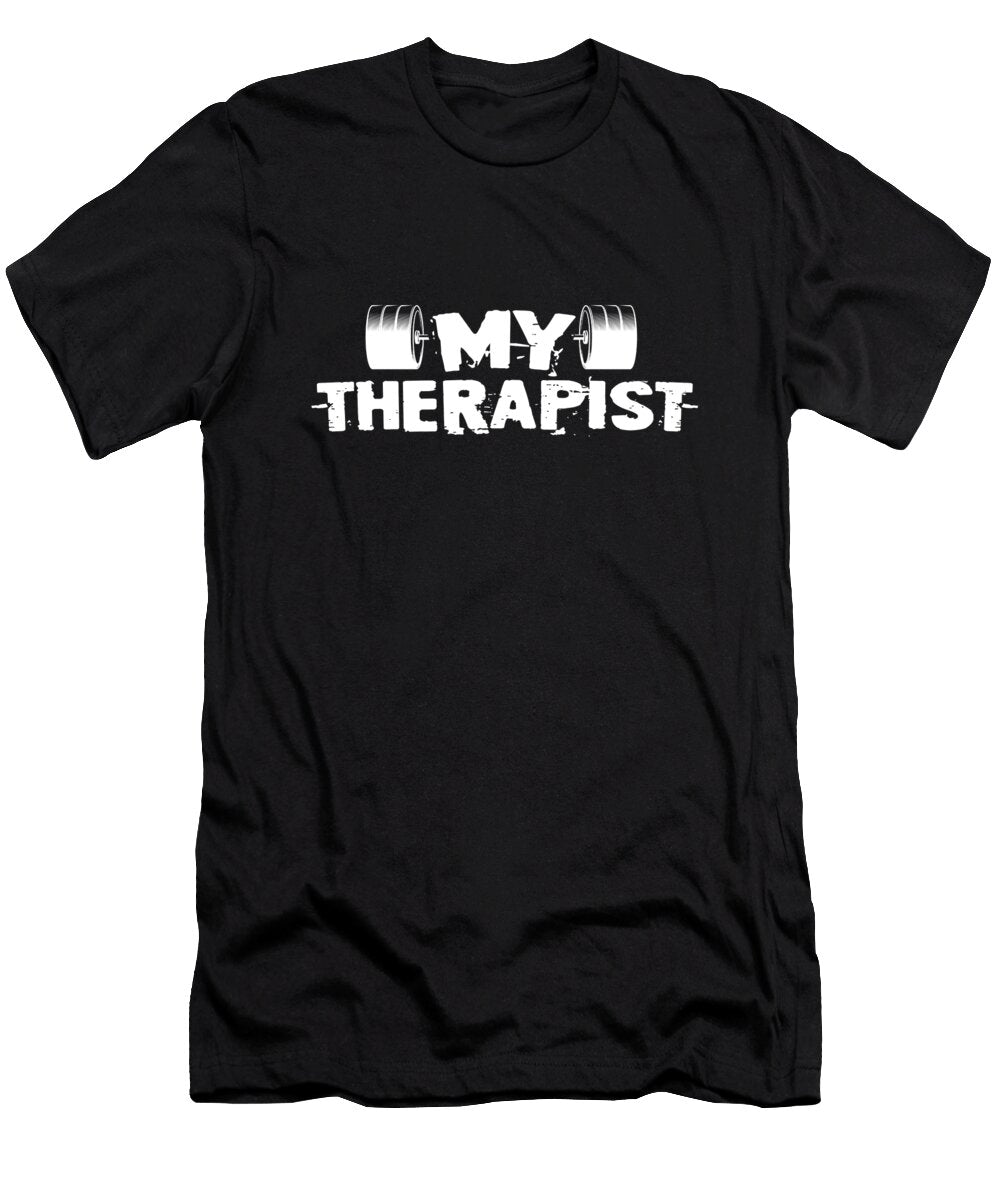 Lifting Barbell My Therapist Gym Quote Mohammad Alowairdhi T-Shirt