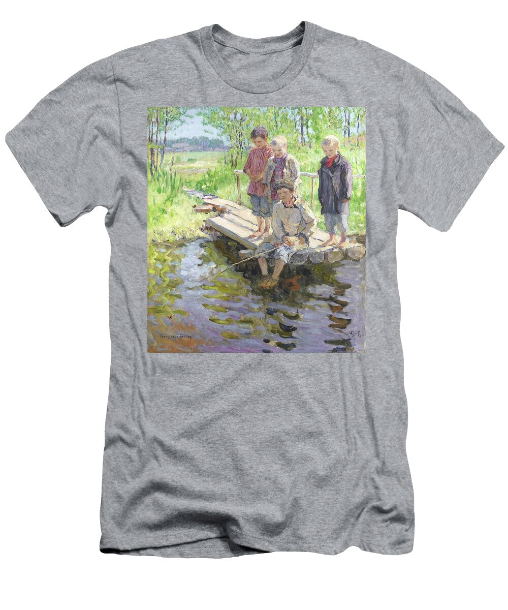 Little Boys Eager for a Catch Nikolai Bogdanov Belsky T-Shirt