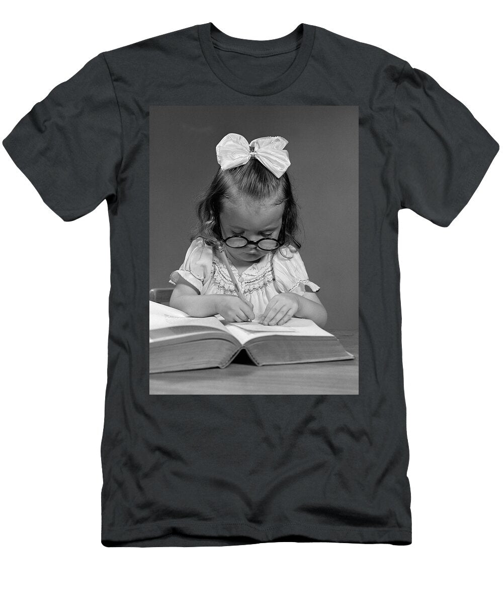 Little Girl Big Book C1940s H Armstrong Robertsclassicstock T-Shirt
