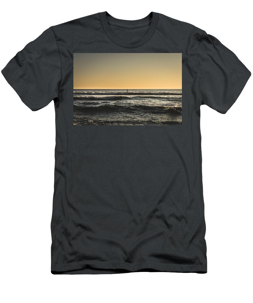 Lone Paddler At Sunset Marco Oliveira T-Shirt