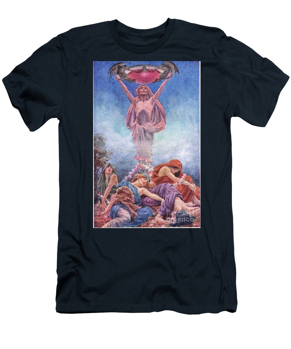 Look Thou Not Down But Up Illustration From Rabbi Ben Ezra By Robert Browning Bernard John Partridge T-Shirt