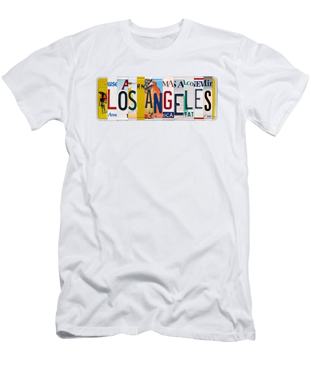 Los Angeles License Plates Collage Delphimages Photo Creations T-Shirt