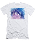 Love Watercolor in Blue Delphimages Photo Creations T-Shirt