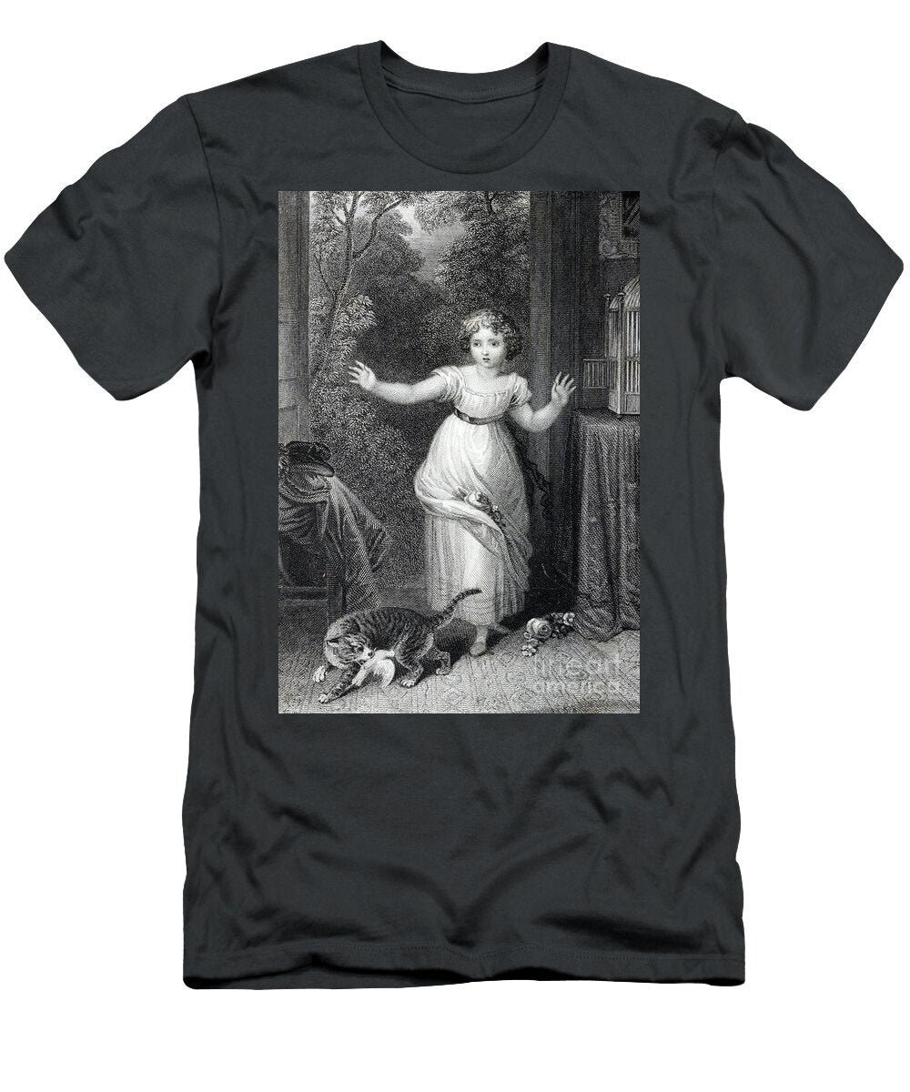 Lucy and Her Bird K1 Historic Illustrations T-Shirt