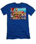 Lunch At Greenspot Deli Montreal Winter Street Hockey Game Scene Painting for Sale Carole Spandau Carole Spandau T-Shirt