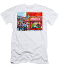 Lunch Time Winter Fun At Beautys Restaurant Montreal Street Hockey Game Canadian Art Carole Spandau Carole Spandau T-Shirt