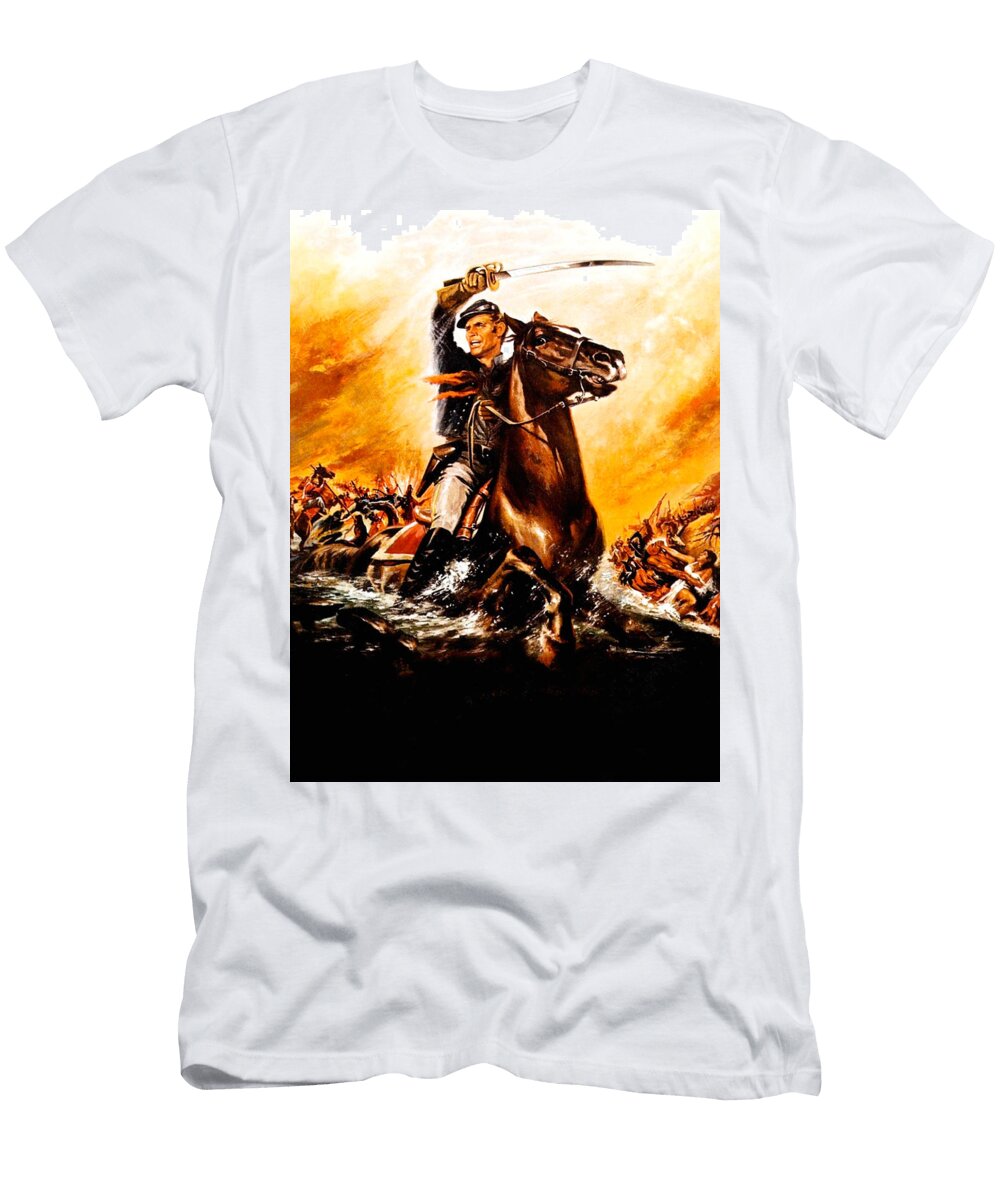 Major Dundee 1965 Movie Poster Painting By Jean Mascii Stars on Art T-Shirt