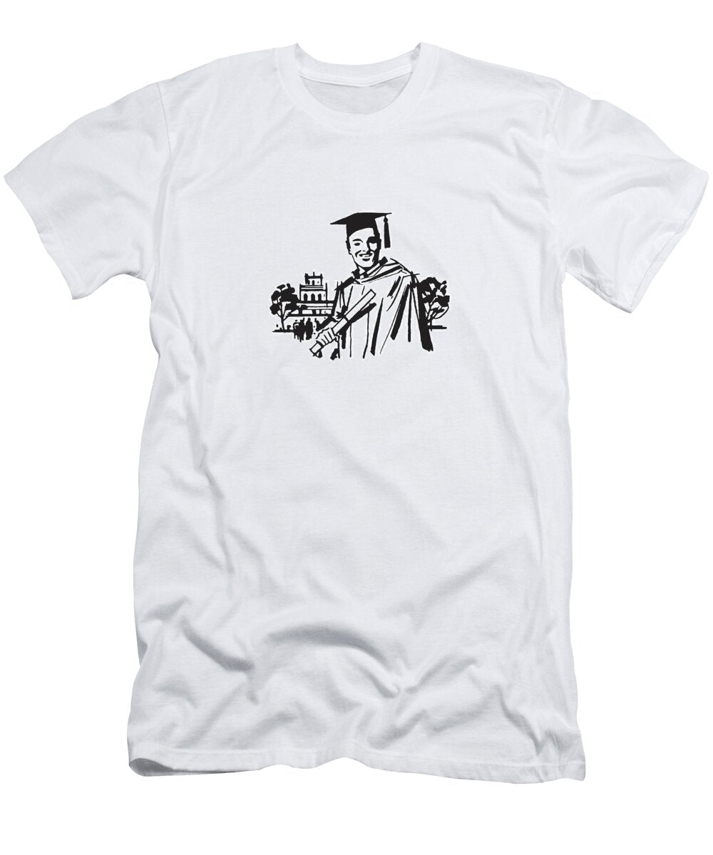 Male Graduate Holding Diploma Csa Images T-Shirt
