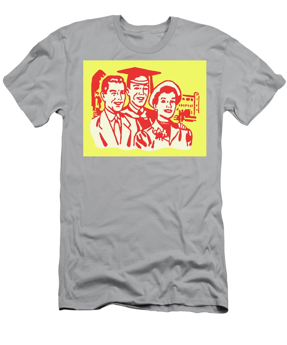 Male Graduate with Parents Csa Images T-Shirt