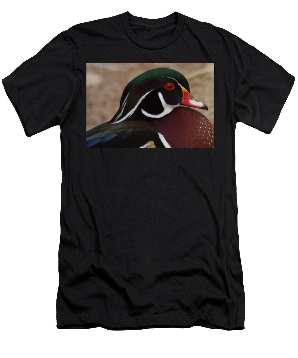 Male Wood Duck Close Up Jeff Swan T-Shirt